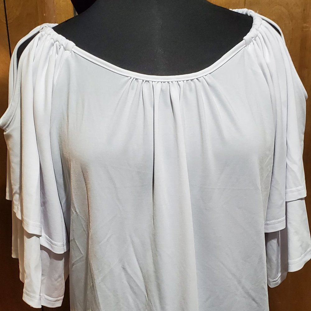 Women's Cold Shoulder Three Quarter Sleeve Blouse